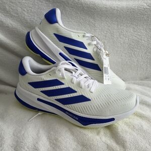 Adidas Supernova Step J 'White Lucid Blue Lime' Big Kids 7 (Mens 9) NWT Running